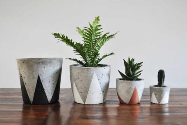 DIY Vasos de flores de concreto 5