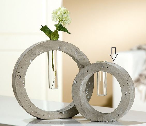 DIY Vasos de flores de concreto 7