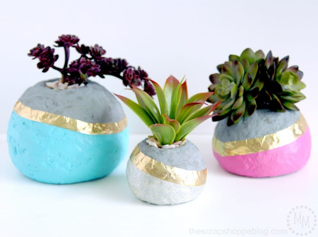 DIY Vasos de flores de concreto
