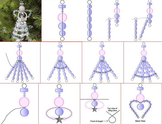 anjos natalinos feitos com perolas 4