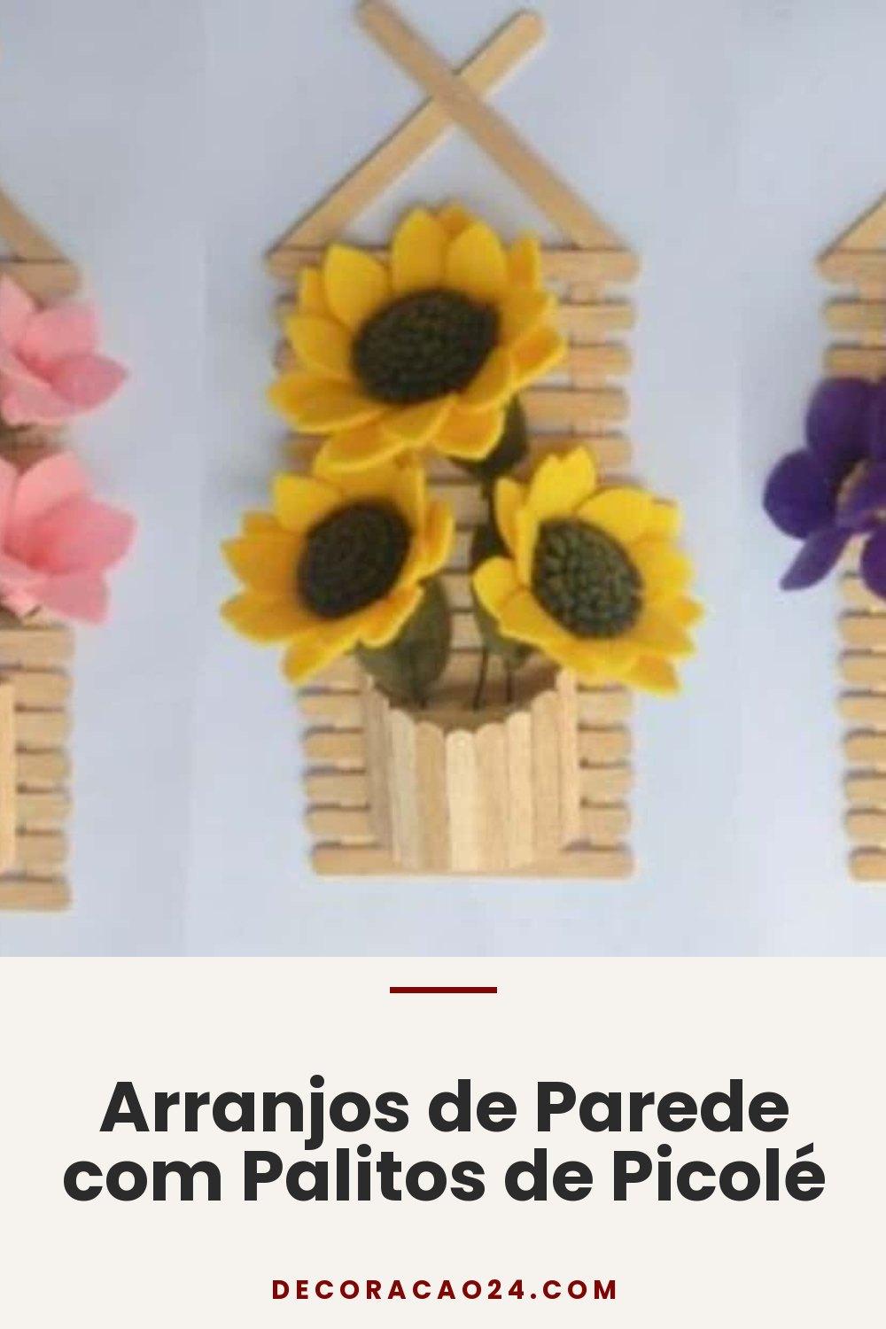Arranjos de Parede com Palitos de Picolé