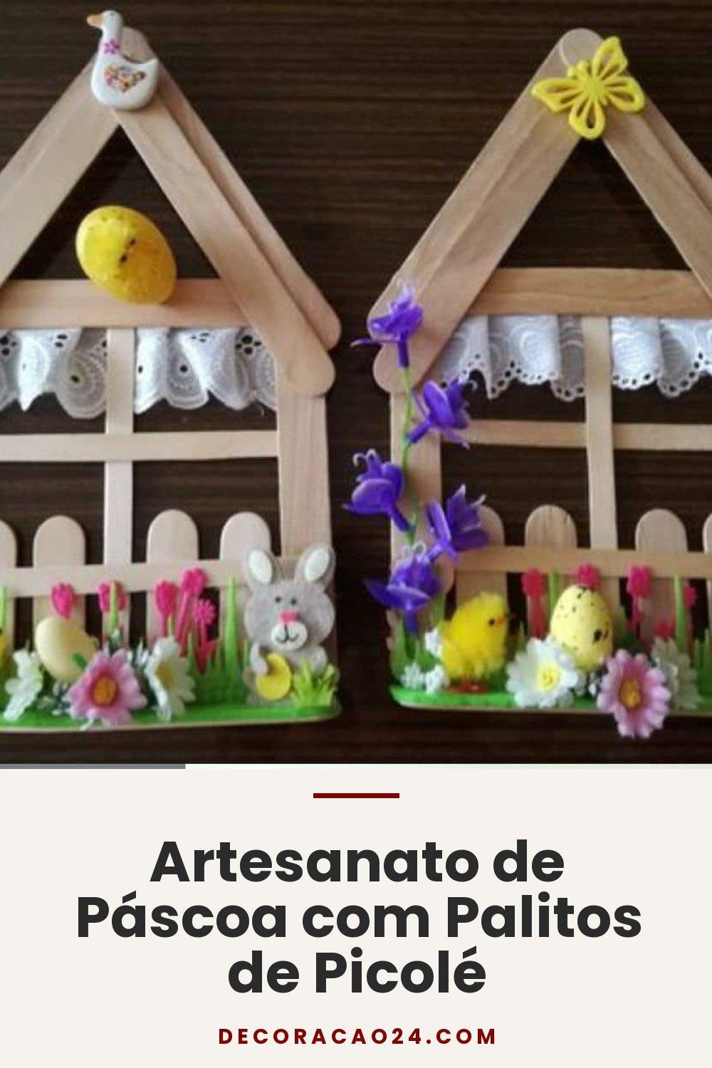 Artesanato de Páscoa com Palitos de Picolé