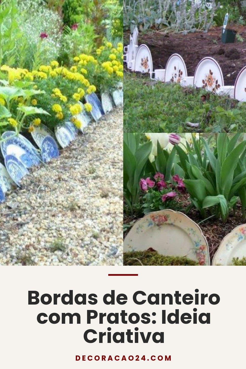 Bordas de Canteiro com Pratos: Ideia Criativa