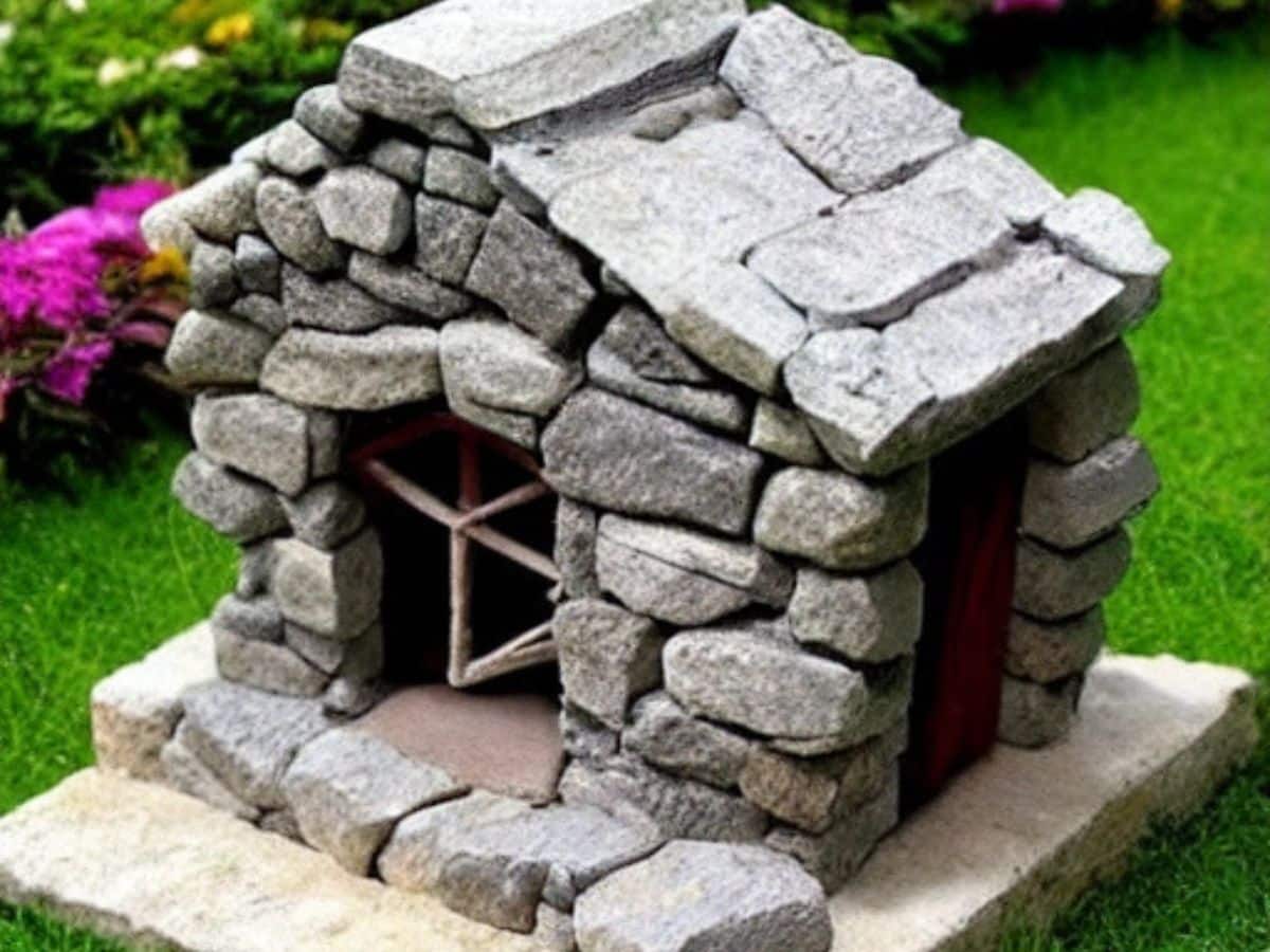 casas de pedra em miniatura jardim 10