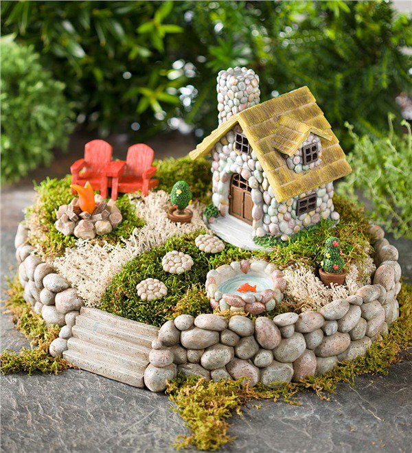 casas de pedra em miniatura jardim 2
