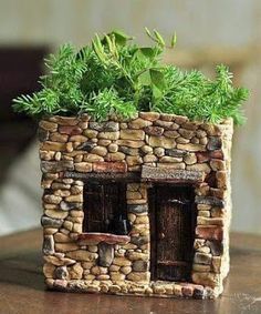 casas de pedra em miniatura jardim 3