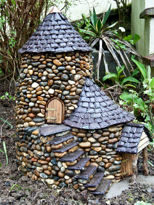 casas de pedra em miniatura jardim 8