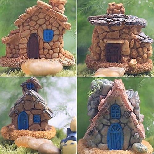 casas de pedra em miniatura jardim