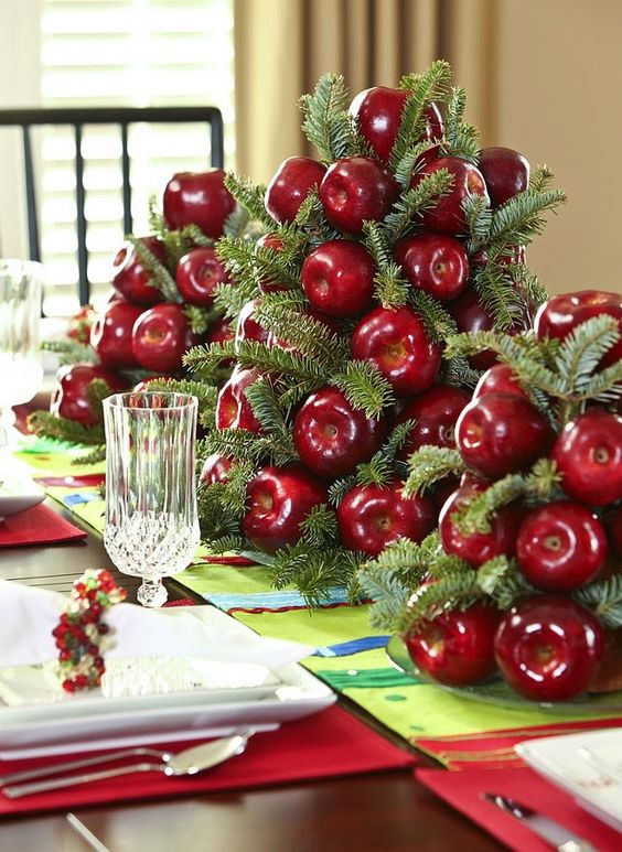 centro de mesa de natal feito com frutas 1