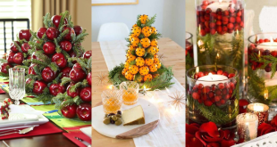 centro de mesa de natal feito com frutas