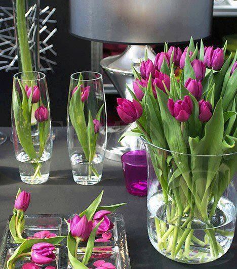 centros de mesa com tulipas 7