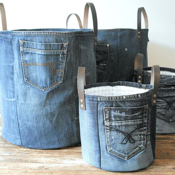 cestos feitos com jeans 6