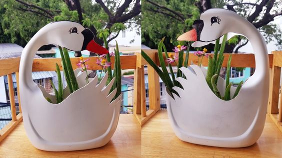 cisne feito com embalagem de amaciante 3
