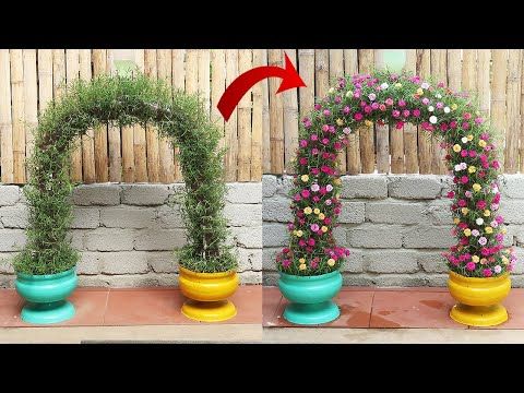 como fazer uma floreira arqueada com materiais reciclados 5
