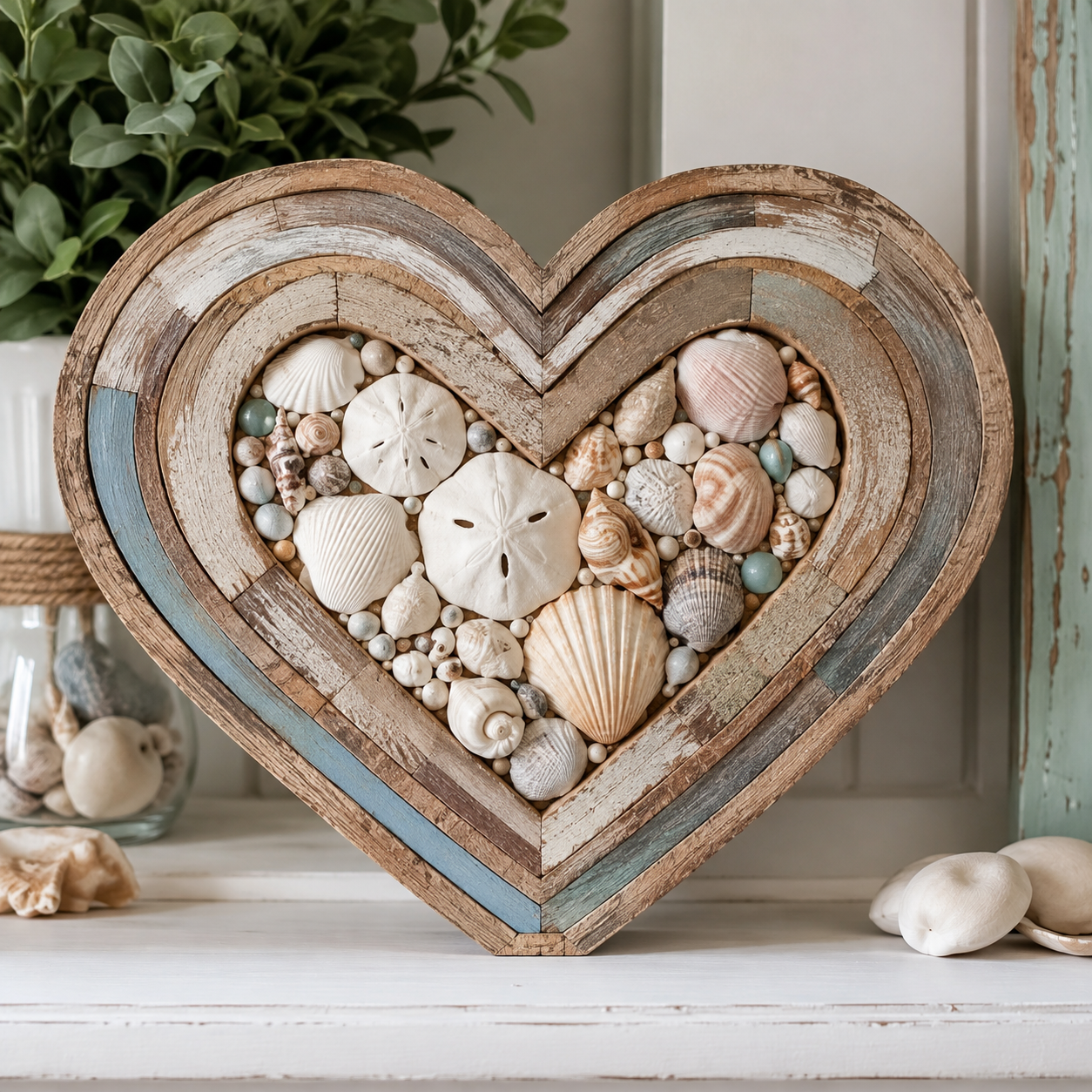 Corações decorativos lindos com madeira e conchas de mar Corações decorativos lindos com madeira e conchas de mar coracoes decorativos lindos com madeira e conchas de mar 1