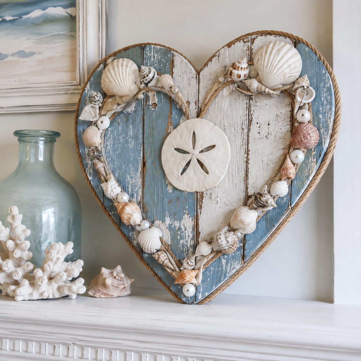 Corações decorativos lindos com madeira e conchas de mar Corações decorativos lindos com madeira e conchas de mar coracoes decorativos lindos com madeira e conchas de mar 2