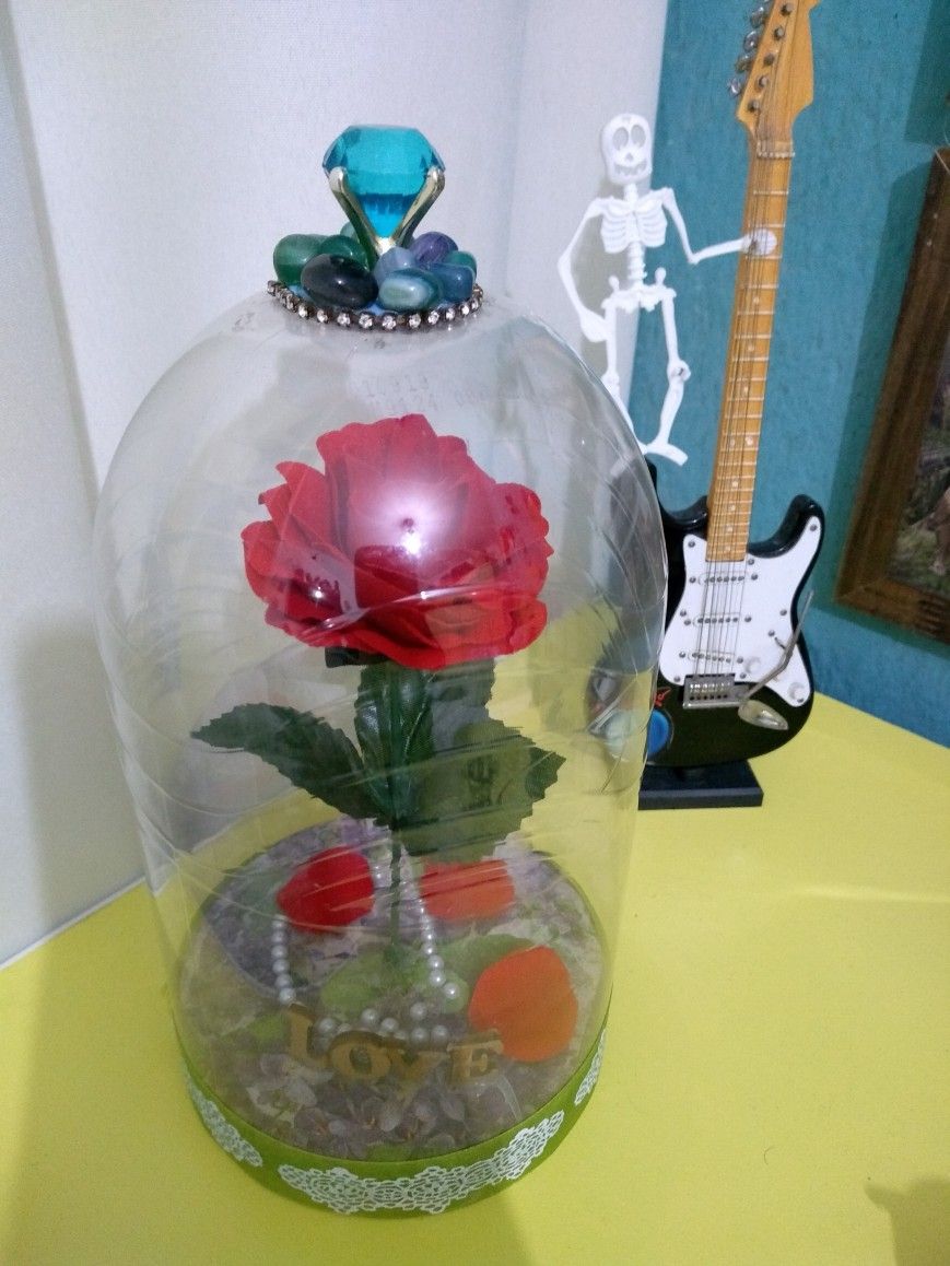 cupula de flores feita com garrafa pet 1