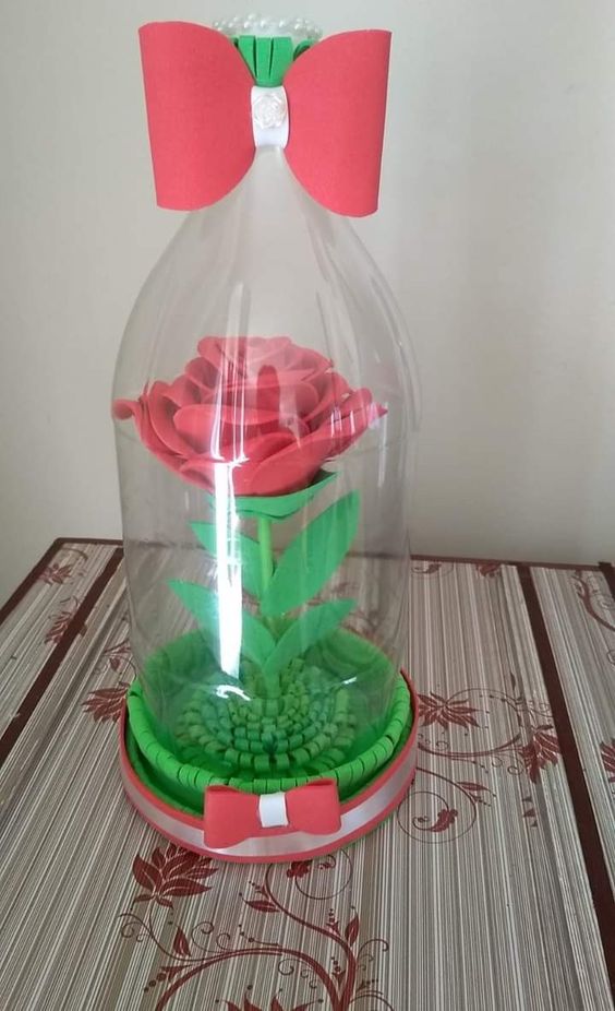 cupulas de flores com material reciclado 3