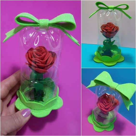cupulas de flores com material reciclado 4
