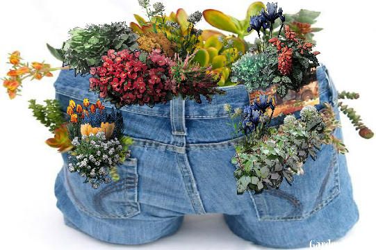 decoraçao de jardim com jeans 9