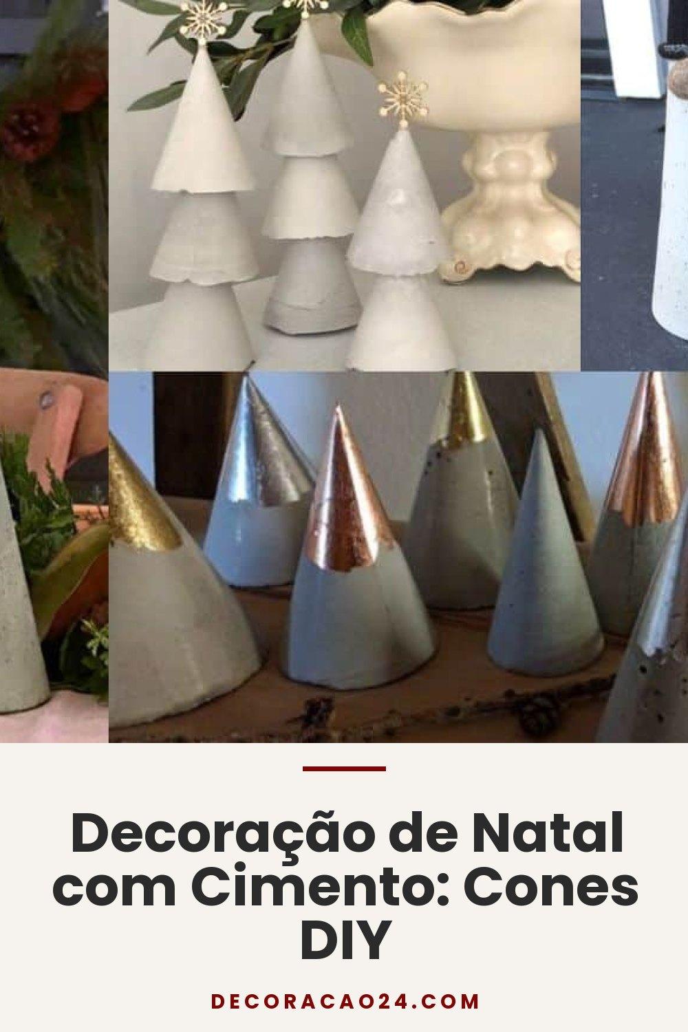 Decoração de Natal com Cimento: Cones DIY