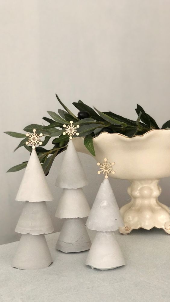 decoracao criativa de natal com cones de cimento 3