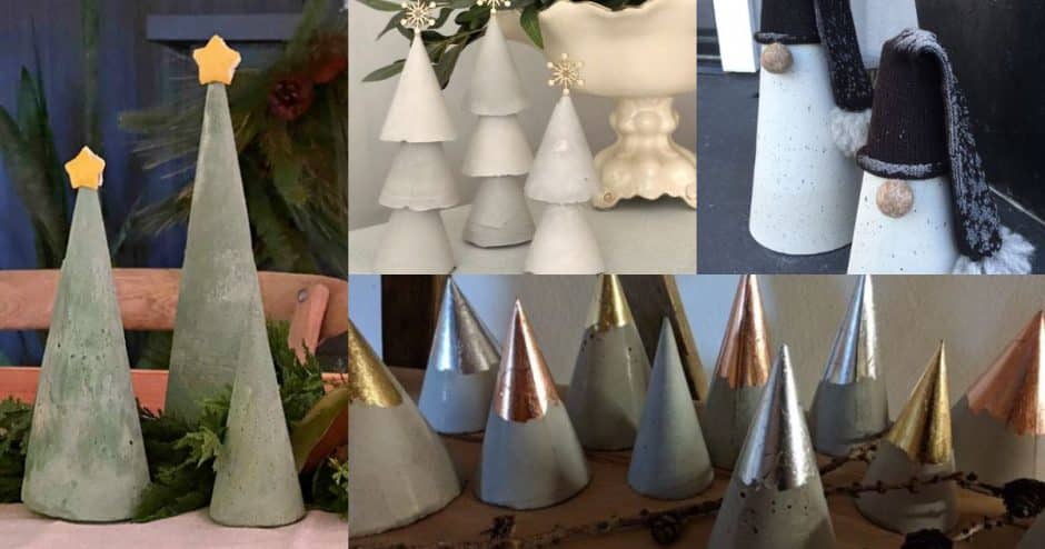 decoracao criativa de natal com cones de cimento 7