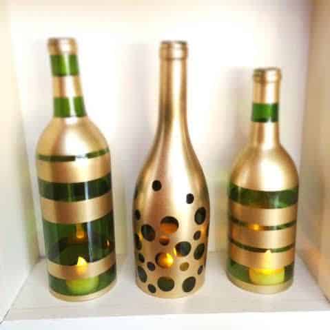 decoracao de garrafas de vidro com fita adesiva 7