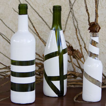 decoracao de garrafas de vidro com fita adesiva 9