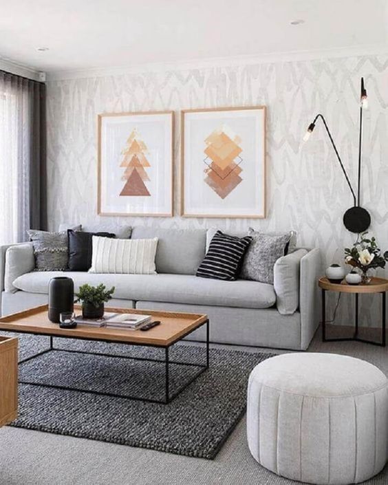 decoracao de sala com sofa cinza 3