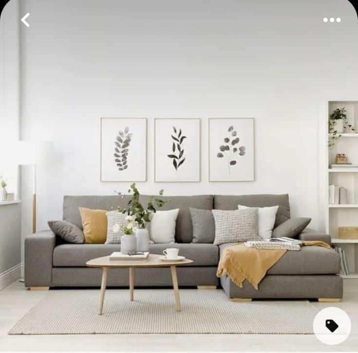 decoracao de sala com sofa cinza 4