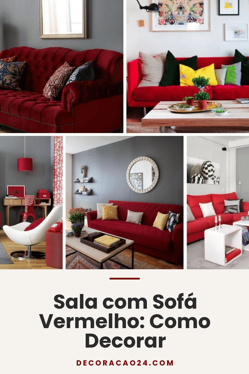 Sala com Sofá Vermelho: Como Decorar