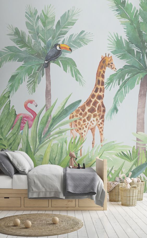 decoracao quato safari papel parede