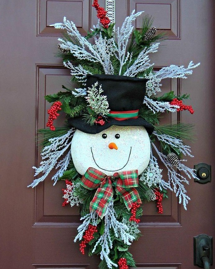 decore sua porta com bonecos de neve 1