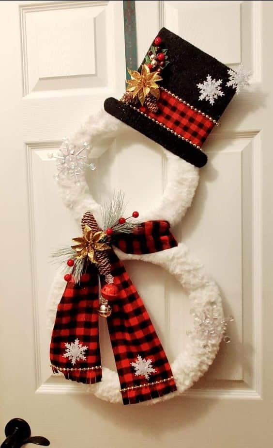 decore sua porta com bonecos de neve 3