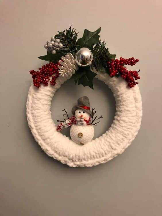 decore sua porta com bonecos de neve 6