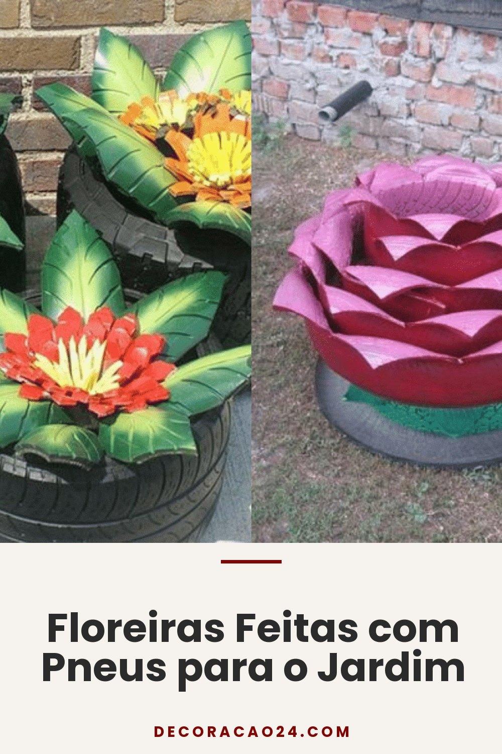 Floreiras Feitas com Pneus para o Jardim