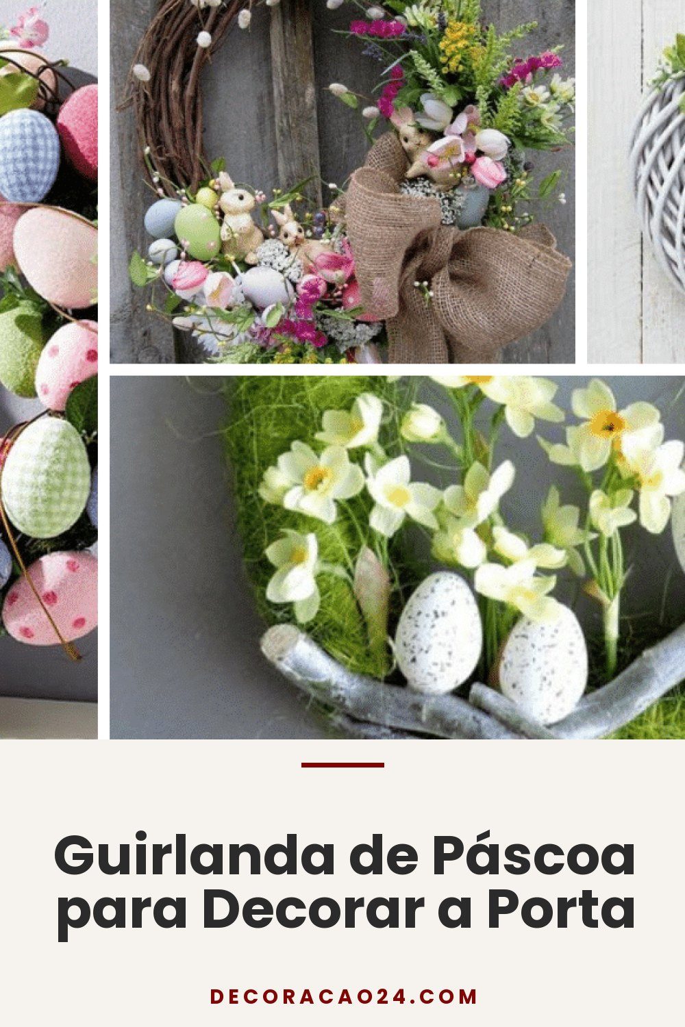 Guirlanda de Páscoa para Decorar a Porta