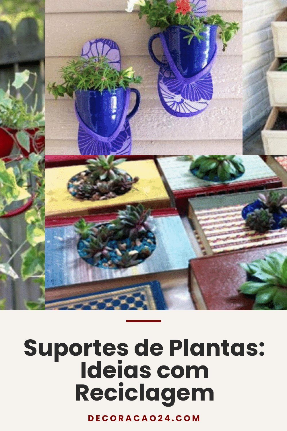 Suportes de Plantas: Ideias com Reciclagem