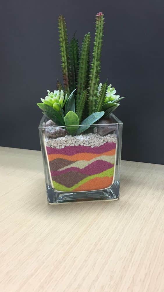 ideias lindas de terrarios com areia colorida 1