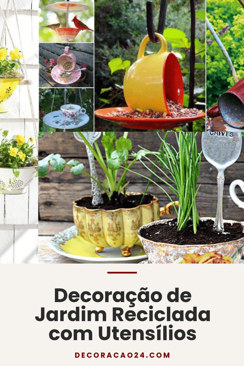 Decoração de Jardim Reciclada com Utensílios