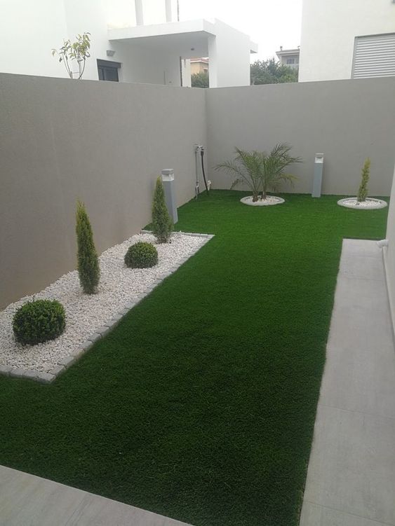 jardins decorados com grama artificial 9