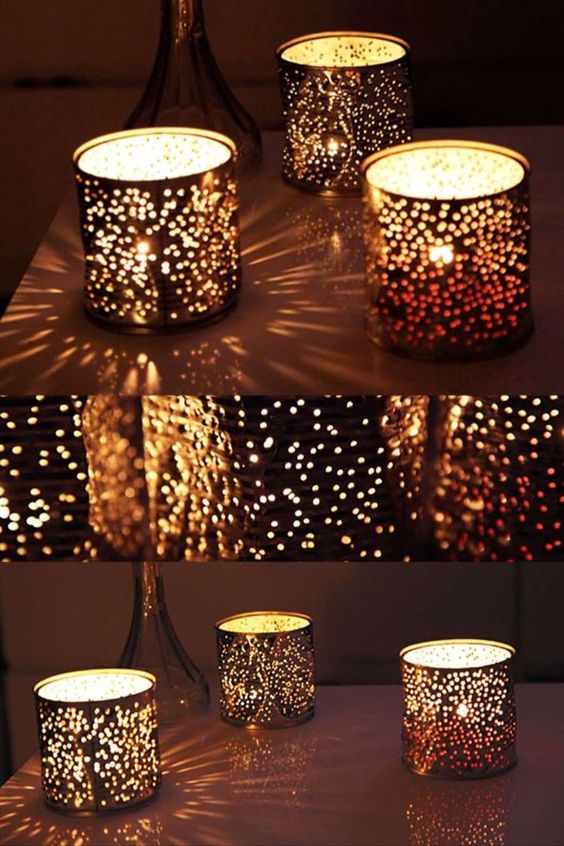 luminarias feitas com latas 4