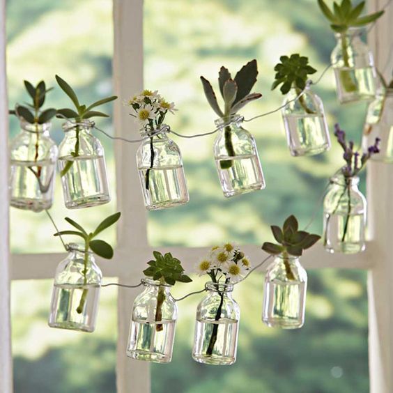 maneiras criativas de decorar a casa com vidros e garrafas 3