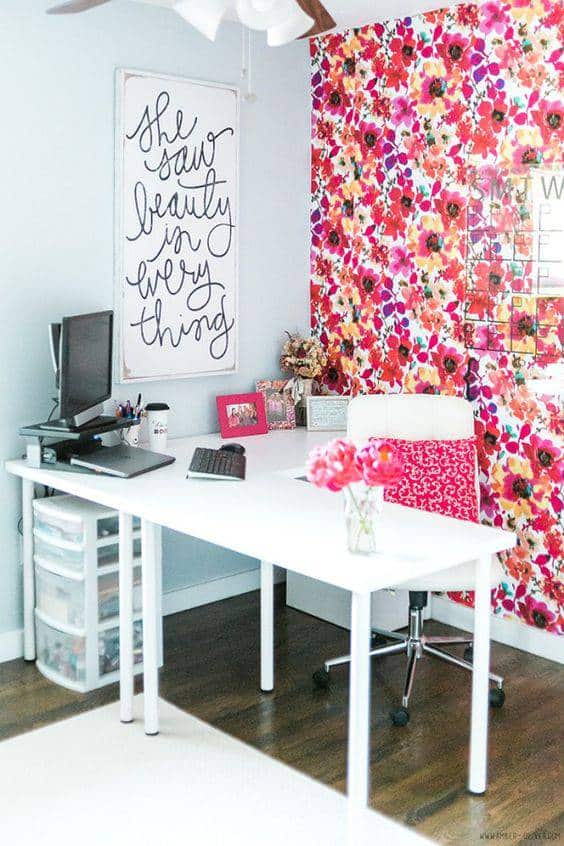 paredes decoradas tecido escritorio
