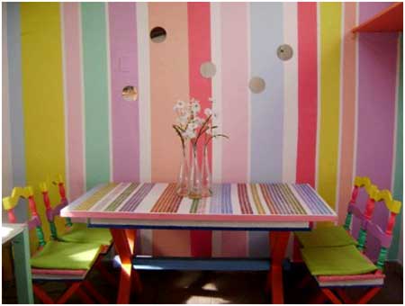 paredes decoradas tecido sala colorida