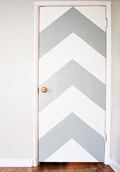 porta decorada simples chevron