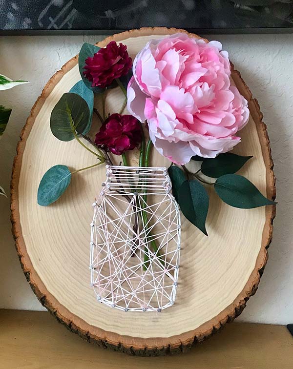 vasos de flores feitos com pregos e corda 1