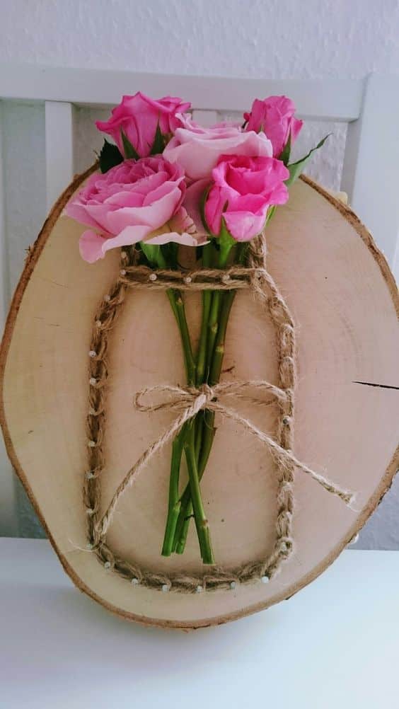 vasos de flores feitos com pregos e corda 3